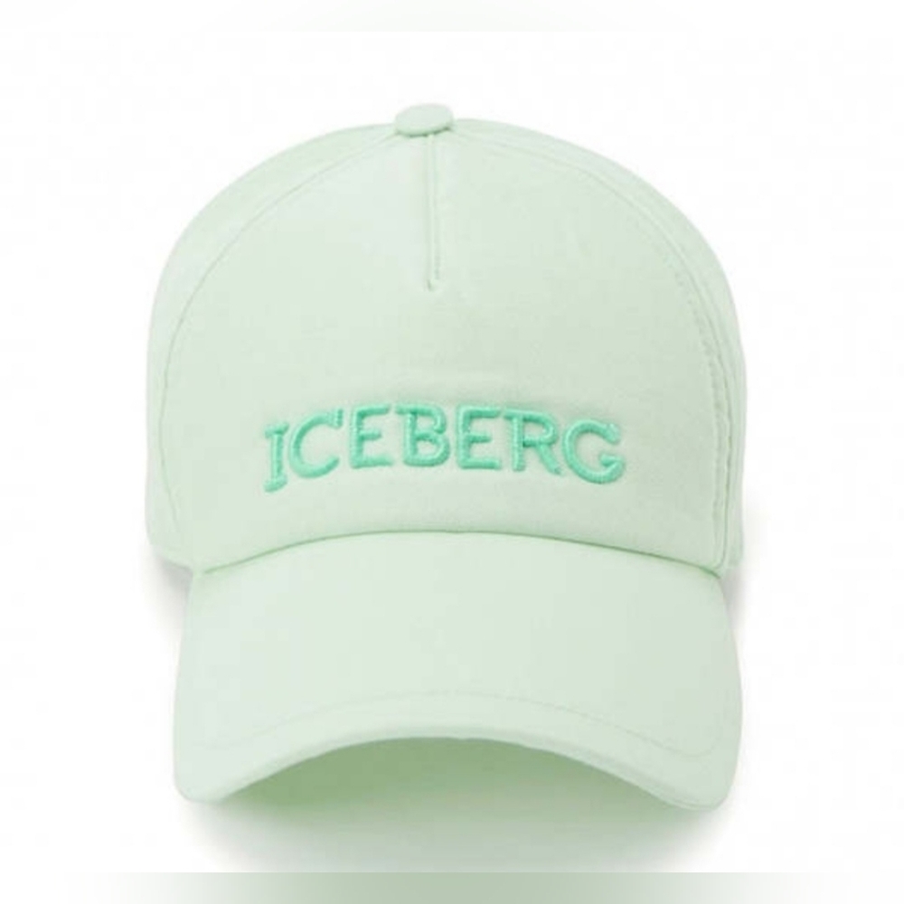 NWT ICEBERG Italy Mint Green Logo Baseball Cap Hat - 100% Cotton - Made in Italy